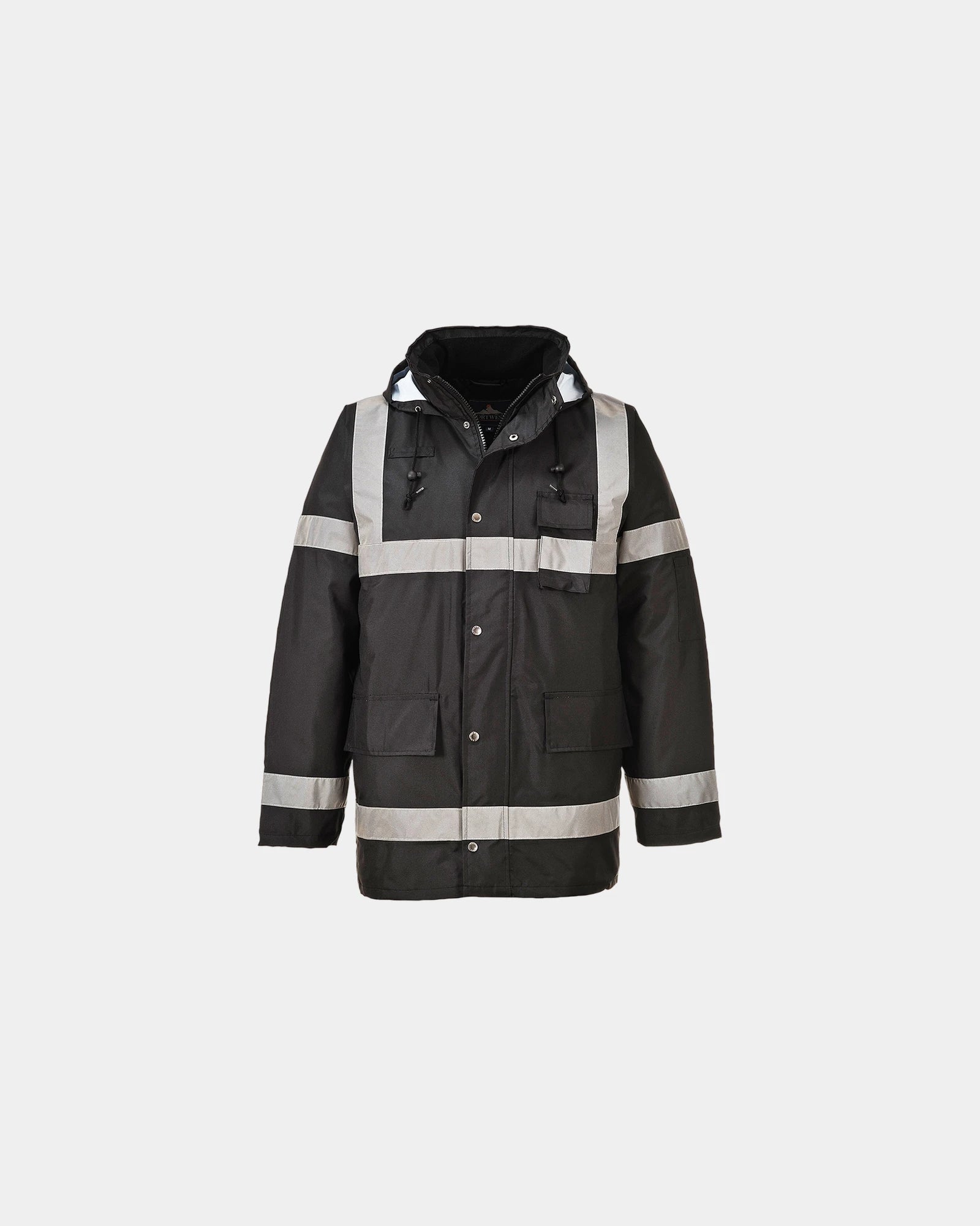 Parka imperméable Iona Lite à personnaliser - Noir-Bleu Ciel